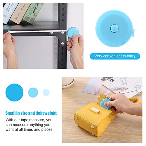 Tape Measure Retractable, Fabric Measuring Tape, 60 Inch Small Sewing Tailor Soft Ruler for Craft Nursing Clothing Medical Travel(3 Pack/Sky Blue) - color: Sky Blue
