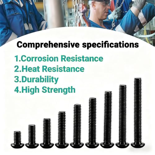 Metuja 20PCS 5/16-18x3/4 Button Head Socket Cap Bolts Screws,304 Stainless Steel Rust & Corrosion Resistant with Black Oxide Finish,Full Thread for DIY,Furniture Assembly,Toys & Mechanical Repair - size: 5/16-18 x 3/4"
