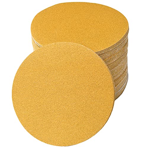 6-Inch No-Hole Hook and Loop Gold Sanding Discs 100-Grit, 100-Pack - size: 100 Grit