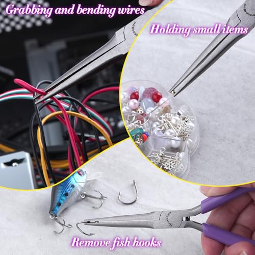 SPEEDWOX Mini Needle Nose Pliers With Smooth Jaw 5" Precision Wire Looping Pliers For Jewelry Making And Small Object Gripping - style: Needle Nose Pliers