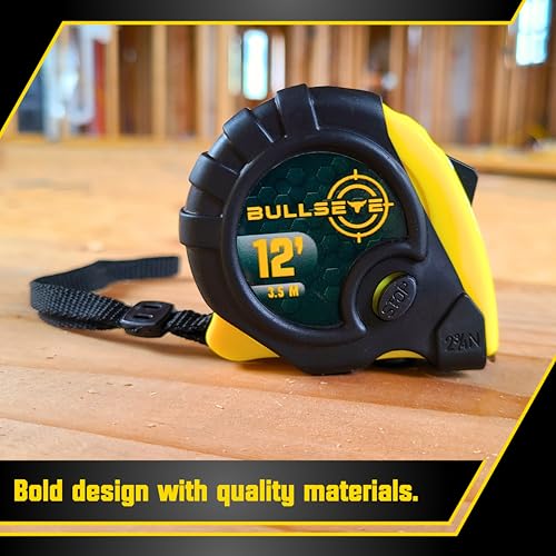 Bullseye Tape Measure 12 Ft - Small Retractable, Yellow, 3 Pack - color: Yellow