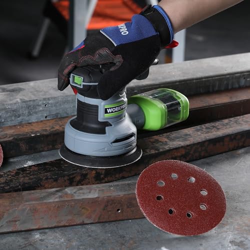 WORKPRO 150 Pack 5 Inch Sanding Discs Sandpaper, 8-Hole Hook and Loop - style: Random Orbital Sander Pads