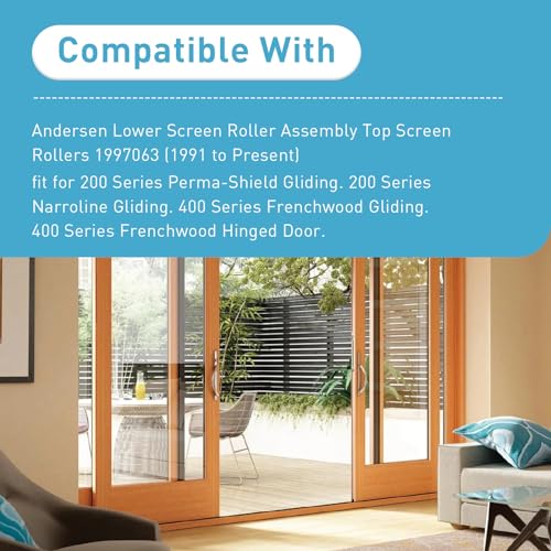 Lower Sliding Screen Door Roller Assembly Replacement for Andersen