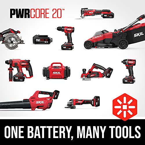 SKIL PWRCore 20 20V Brushed 5" Random Orbital Sander, Variable Speed, Includes 3pc Sandpaper, Dust Box, 2.0Ah Battery and Charger - SR6604B-10 - style: 20V Sander Kit