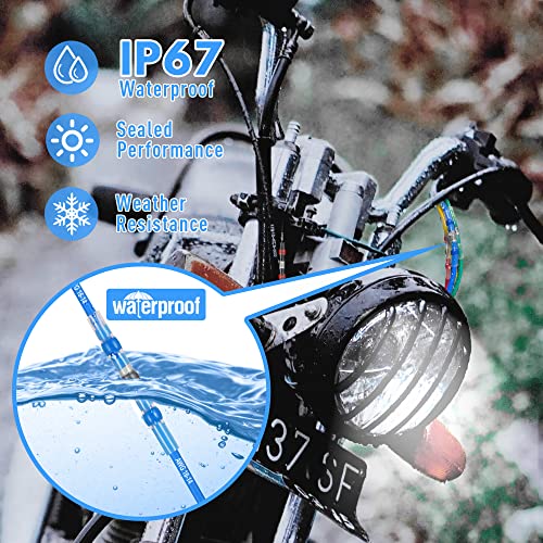 Kuject 100PCS Solder Seal Wire Connectors AWG 16-14, Blue Solder Seal Heat Shrink Butt Connectors Terminals Waterproof Wire Splice Connector for Marine Boat Wire Joint - size: AWG 16-14 Blue