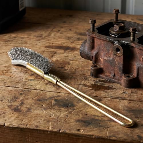 Stainless Steel Wire Cleaning Brush 8.77in Rust Removal Brush for Metal Surfaces Compact Removal Tool for Home Automotive Industrial Cleaning