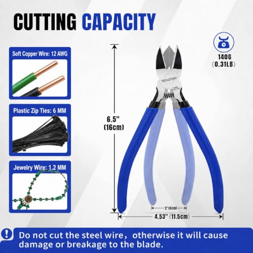 6" Wire Cutters for Crafting Floral Wire Clipper Snips - color: 6"- 1 Pack
