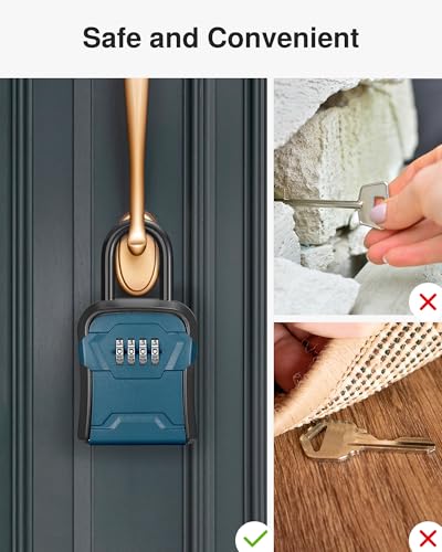 Puroma Key Lock Box for House Keys Combination Lockbox, 1 Peacock Blue - color: Peacock Blue