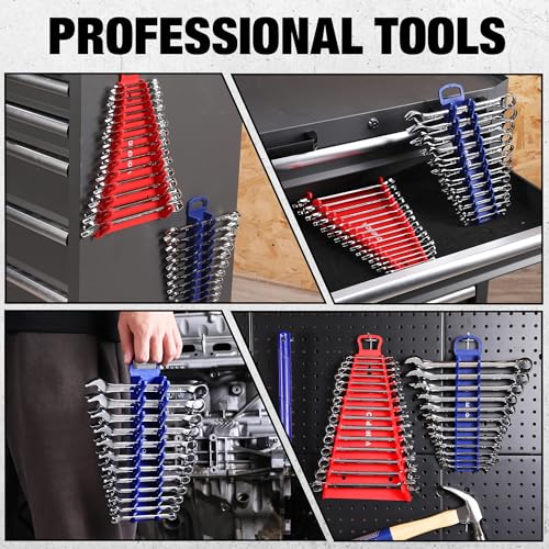WORKPRO 4-Pack Magnetic Wrench Organizer,15-Slot and 12-Slot Gripper Holder - style: Gripper Wrench Organizer(4PC)