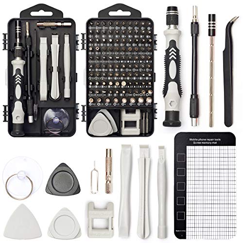 SHARDEN 122 in 1 Precision Screwdriver Set With CR-V Steel Bits(Grey) - color: Grey