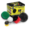 Drillbrush Multipurpose Cleaning Brush Set - Grout, Tile, Shower, Brick - color: White, Yellow, Green, Red, Black