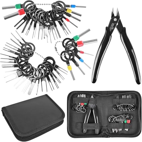 Kikerike Terminal Removal Tool Kit 45 Pcs Depinning Tool Electrical Connector Pin Removal Tool Kit Pin Extractor Tool Set Wire Terminal Release Tool for Automotive Car Household Devices - color: 45 PCS