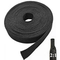 25ft 1/2" Heat Shrink Braided Cable Sleeve, Flexible Wiring Harness Sheath - size: 25ft - 1/2"(13mm)