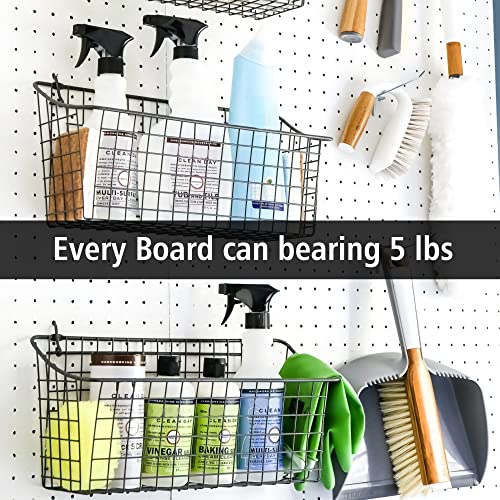 4Pcs Peg Board, Pegboard Wall Organizer Panels, White Pegboard Wall Mount - size: White Peg Board- 4Pcs