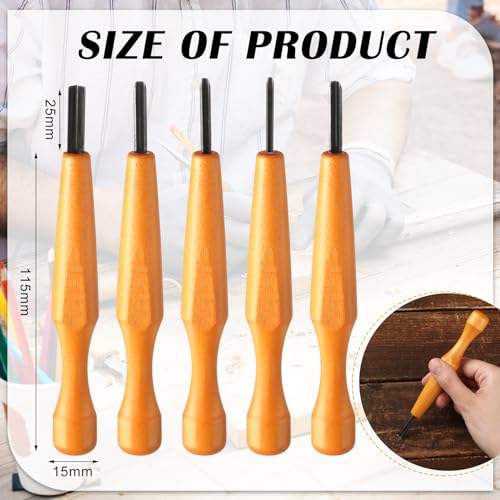 WILLBOND 5 Pcs Linoleum Carving Tool Set Wood Handle Linocut,Classic - style: Classic