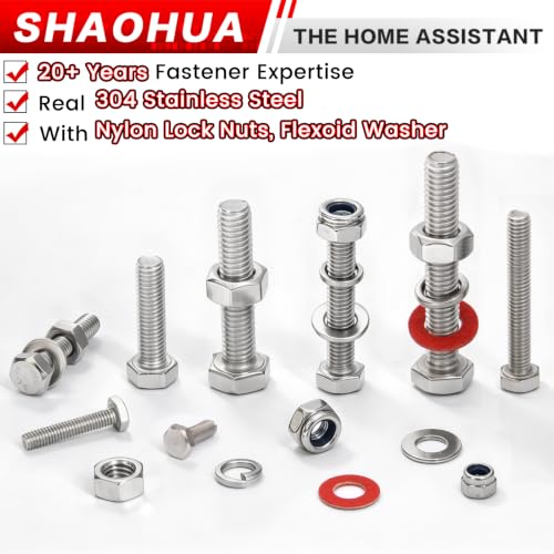 M3 M4 M5 M6 Hex Head Bolt Kit with Nylon Lock Nuts, 858Pcs - size: C. M3 M4 M5 M6