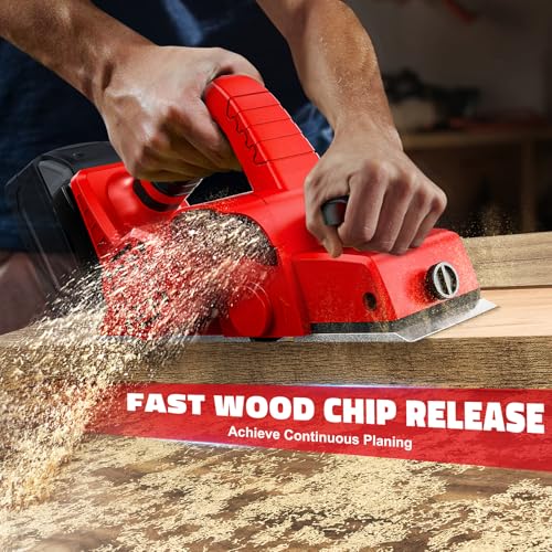 MtiolHig Cordless Planer Compatible with Milwaukee 18V Battery,Tool Only - color: Red