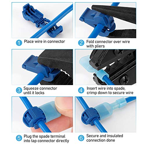 TICONN T Tap Wire Connectors, T Wire Quick Splice Connector, T Connectors for Wiring with Storage Case (120 Pcs) - style: 120 Pcs