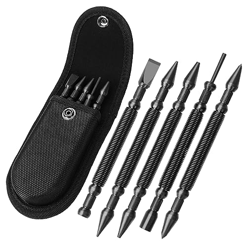 5pc Nail Setter, Center Punch, Hinge Pin Removal Tool, Cold Chisel - style: 5pcs(Nail Setter & Hinge Pin Punch & Cold Chisel)