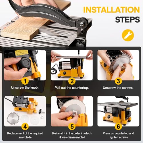 Sbestily Mini Table Saw 90W Portable Small Miter Saws for DIY Crafts