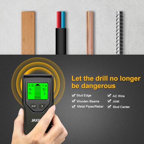 Stud Finder Wall Scanner - 5 in 1 Stud Finder Tool w/Smart Chip and HD LCD Display, Stud Detector Beam Finders for the Center and Edge of Wood AC Wire Metal Studs Joist Pipe (‎Bark) - color: ‎bark