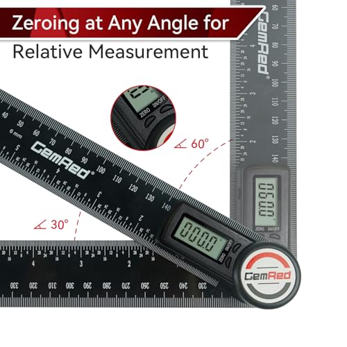 GemRed Digital Protractor Digital Angle Finder Ruler - color: Black
