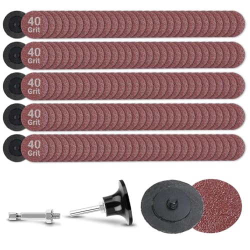 150Pcs 2 inch R-Type Quick Change Aluminum Oxide Surface Conditioning Sanding Discs Set 40 Grit with Adapter & Backing Pad - style: 40 Grit