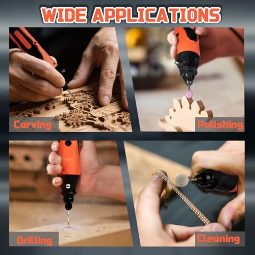 4-in-1 Mini Cordless Rotary Tool Set,5-speed USB Charging with 90 Accessories,4V Multi-Purpose Electric Rotary Tool for Sanding,Polishing,Drilling,Etching,Engraving,DIY Crafts