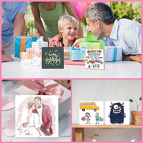 ESRICH Mini Canvases for Painting 4x4 Canvas Value Pack of 48PCS, 2/5In Thickness Small Canvas, Great for School Projects, Kids Birthday Party and Wall Decoration, White - size: 4x4in-48 Packs