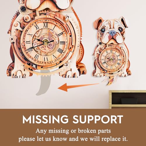 3D Wooden Puzzles for Adults-Bulldog Clock Puzzle-Adult Crafts - color: Bulldog Clock