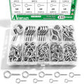 195PCS Silver Eye Screws Kit, 1# -12# Eyelet Screws for Wood - color: Silver, size: 1#-12#