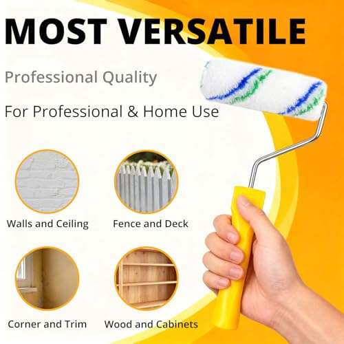 4" Small Paint Roller 4 Inch,1/2" Nap with Roller Handle,61 Pack - size: 60 Pack 4"Roller 1/2 Nap+Handle