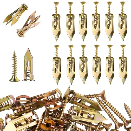 80PCS Self Drilling Drywall Anchors with Screws,40 Sheetrock Anchors (0.47x1.57 Inch) & 40 Zinc Expansion Screws - size: 80PCS--0.47x1.47inch