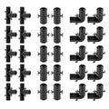 30Pack EFIELD 3/4" Poly PPSU Barb Crimp Pex Fitting Combo | Tees, Elbows, Couplings 10 PCS Each,ASTM F2159-PPSU1807012(30) - size: 3/4 Inch With Tab (P30)