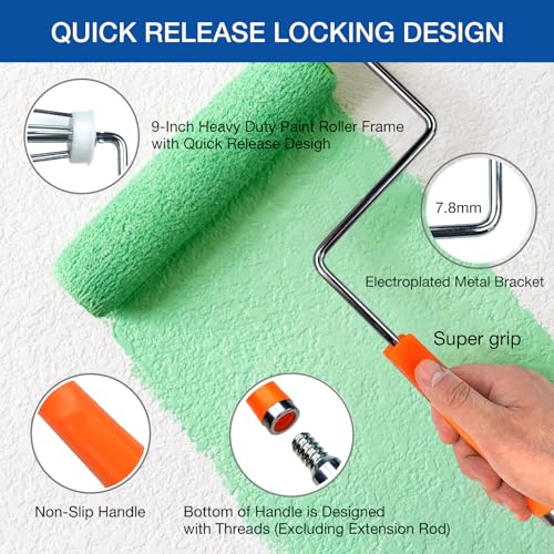 20 Pcs Paint Roller Kit with Paint Roller Covers 9-inch & 6-inch - color: 20 Pack, 9" & 6" roller