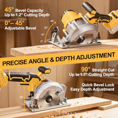 5.5-Inch Cordless Circular Saw Compatible with DeWalt 20V Battery