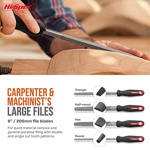 Hi-Spec Metal Hand & Needle Files Tool Kit Half Round Wood and Crafts - size: 18 pieces