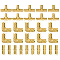 SUNGATOR 30-Pack 1/2 Inch PEX Fittings Kit, 10 Each Elbow Tee Coupling - size: 1/2", 30 Pack