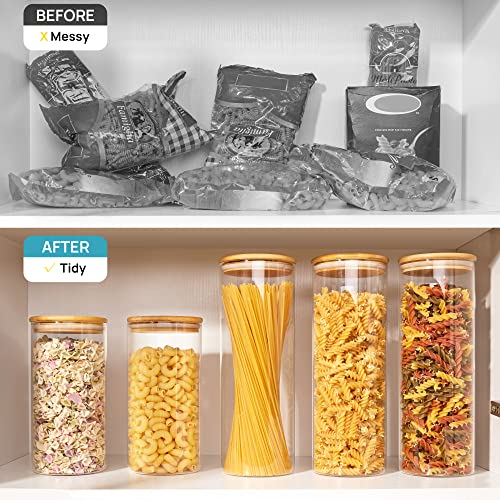 Vtopmart 70oz Glass Food Storage Jars with Airtight Bamboo Lids, 3 Pack - size: 3 Pack (70 oz)