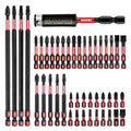 GEINXURN Impact Tough Magnetic Mixed 45Pack Insert Driver Bits, S2 Alloy Steel Screwdriver Power Bits Set with 1Pcs Impact Magnetic Bit Holder - size: MIXED-45PC