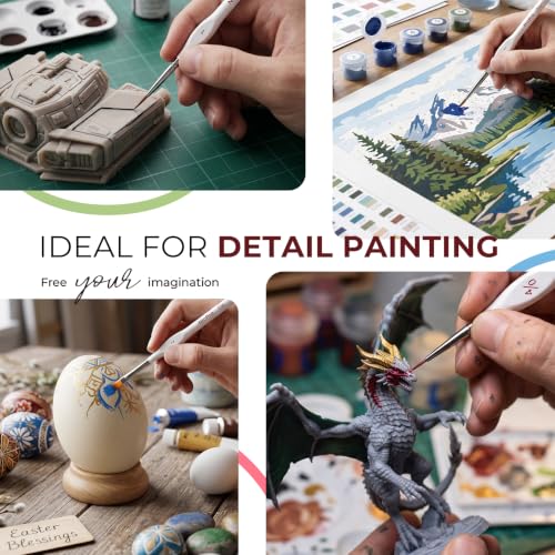 Nicpro 18 PCS Miniature Paint Brushes, Micro Model Detail Paint Brush Set | Fine Detailing for Acrylic Watercolors Oil, Paint by Number, Models, Miniatures, Craft, Figurine - with Container - size: 18 Pack