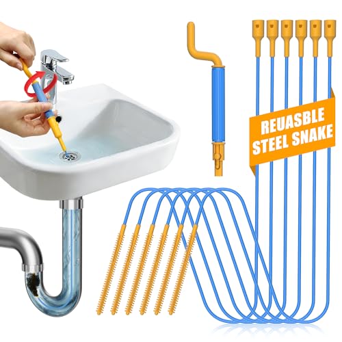 EastLink 30-Inch Drain Snake Hair Drain Clog Remover, Reusable Shower Snake