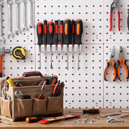 Novabright 1 Pc White Pegboard Screwdriver Holder Pegboard Accessories - color: White