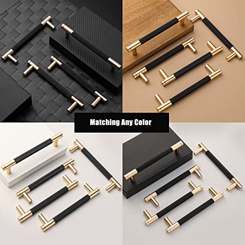 12 Pack 3 3/4 Inch 96 mm Knurled Cabinet Handles Cabinet Pulls Aluminum Handles Pulls Gold and Black Oxidation Finish with Diamond Pattern 5" Length (3.75" Hole Center) - color: Gold and Black, size: 3 3/4 Inch