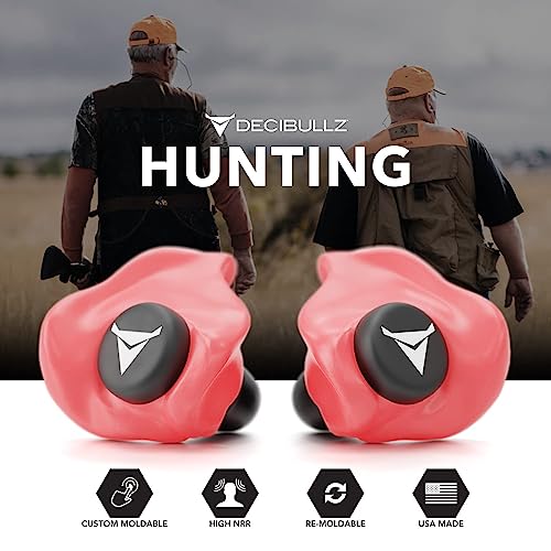 Decibullz Custom Molded Ear Plugs, 31dB NRR Shooting Ear Protection (Red) - color: Red