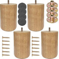 Wood Furniture Legs 4 inch Big Wooden Sofa Cabinet Couch Loveseat Feet Cylinder Style Furniture Legs for Sofa Bed DIY Replacement Feet Set of 4 (4.7 Inch) - size: 4.7 Inch