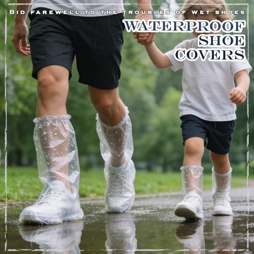 Individually Packaged Rain Shoe Covers for Adults, 40 Pcs Clear Disposable Plastic Shoe Ponchos, Wear-resistant & Portable，Perfect for Use in Rain, Snow and Disney (Kids + Adults, L 40Pcs) - size: Kids + Adults L 40Pcs