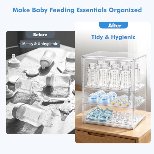 Upgraded Baby Bottle Storage Organizer for Countertop Cabinet, Thickened - size: Large