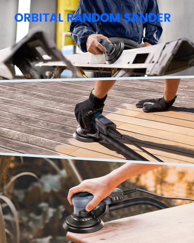 Random Orbital Sander 5.0mm, 350W Brushless Motor, 6 In Pad for Woodworking