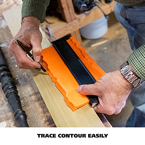 GreatNeck 10" Contour Gauge, Contour Gauge Tool with Lock, Adjust Tightness with Included Hex Key Wrench, ABS Plastic and Rustproof Metal, Dual Measurement on Both Sides - size: 10 inch